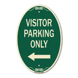 Reserved Parking Sign Visitor Parking Only (With Left Arrow)