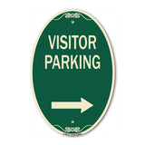 Reserved Parking Sign Visitor Parking (Arrow Pointing Right)