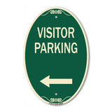 Reserved Parking Sign Visitor Parking (Arrow Pointing Left)