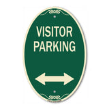 Reserved Parking Sign Visitor Parking (Arrow Pointing Left and Right)