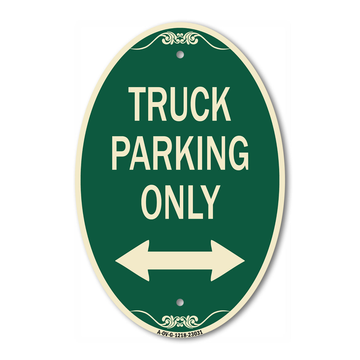Reserved Parking Sign Truck Parking Only with Bidirectional Arrow