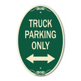 Reserved Parking Sign Truck Parking Only with Bidirectional Arrow