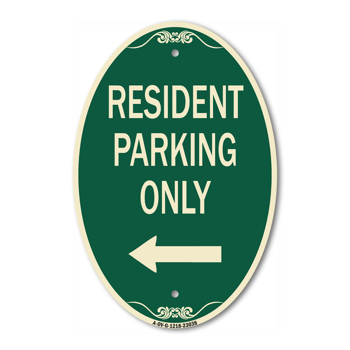 Reserved Parking Sign Resident Parking Only (With Left Arrow)