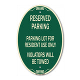 Reserved Parking Sign Reserved Parking Lot for Resident Use Only Violators Will Be Towed