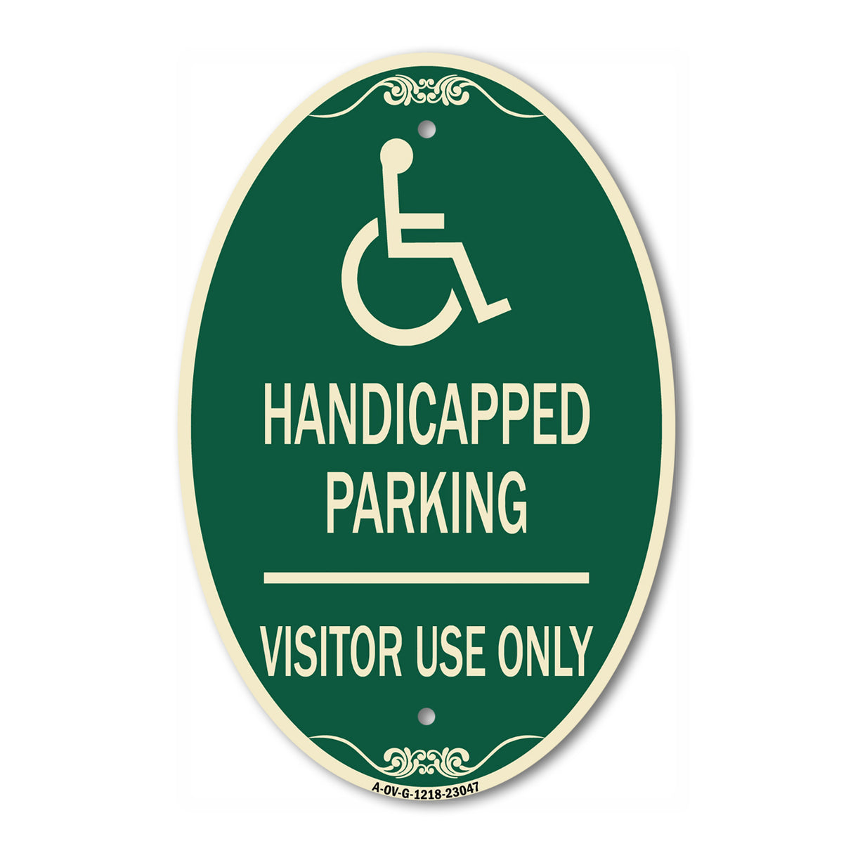 Reserved Parking Sign Handicapped Parking Visitor Use Only with Graphic