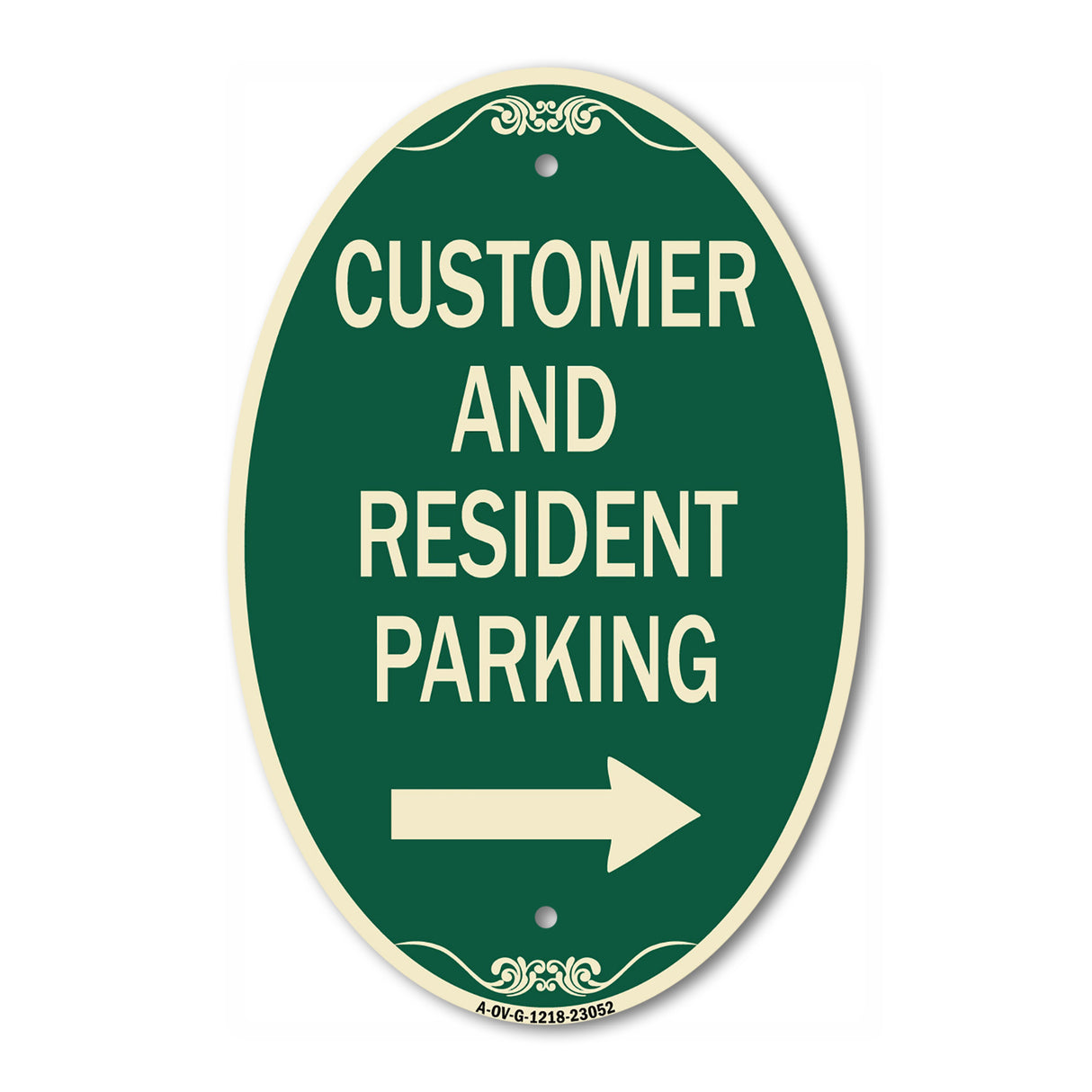 Reserved Parking Sign Customer and Visitor Parking (With Right Arrow)