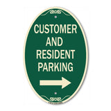 Reserved Parking Sign Customer and Visitor Parking (With Right Arrow)