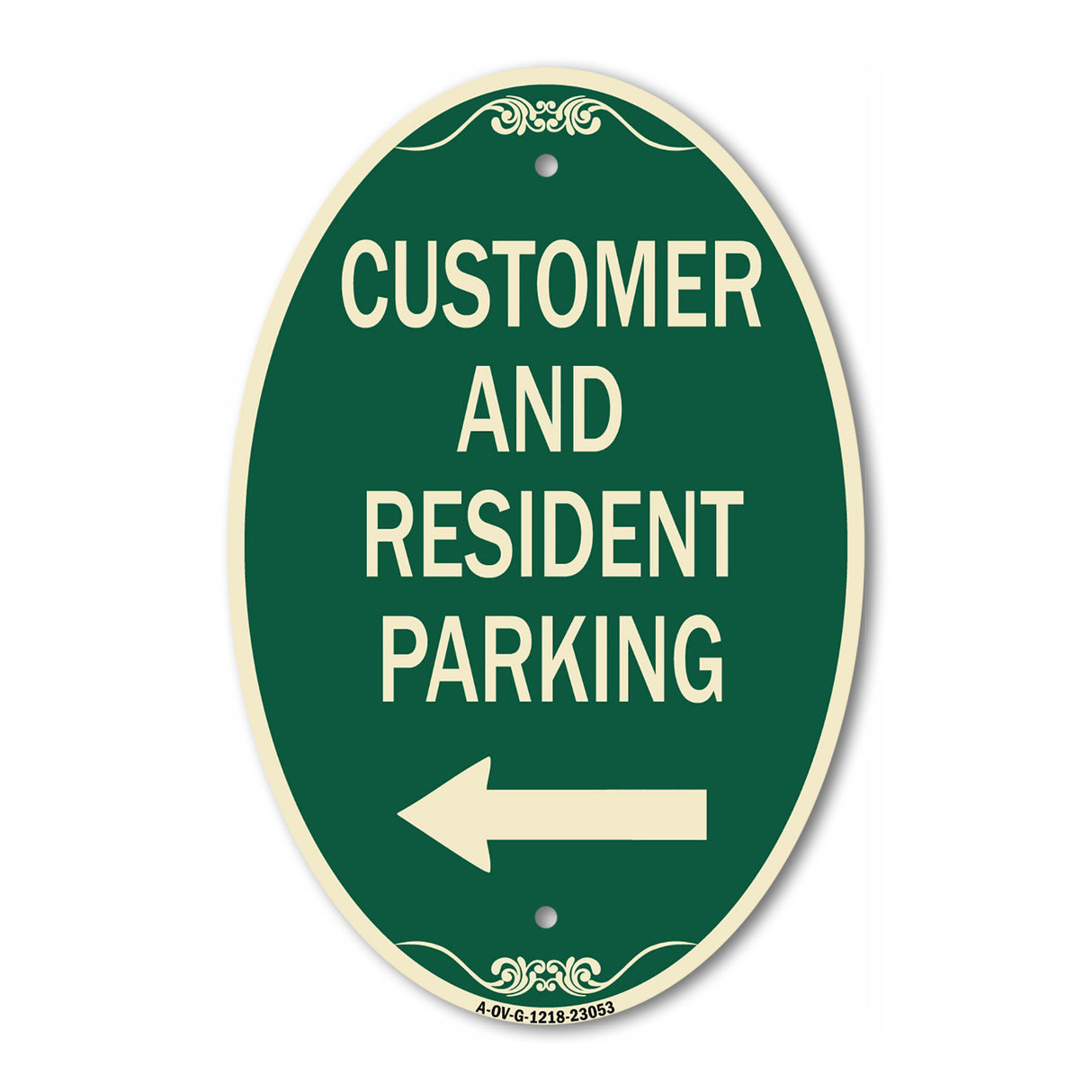 Reserved Parking Sign Customer and Visitor Parking (With Left Arrow)