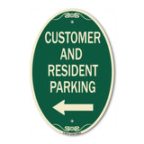 Reserved Parking Sign Customer and Visitor Parking (With Left Arrow)