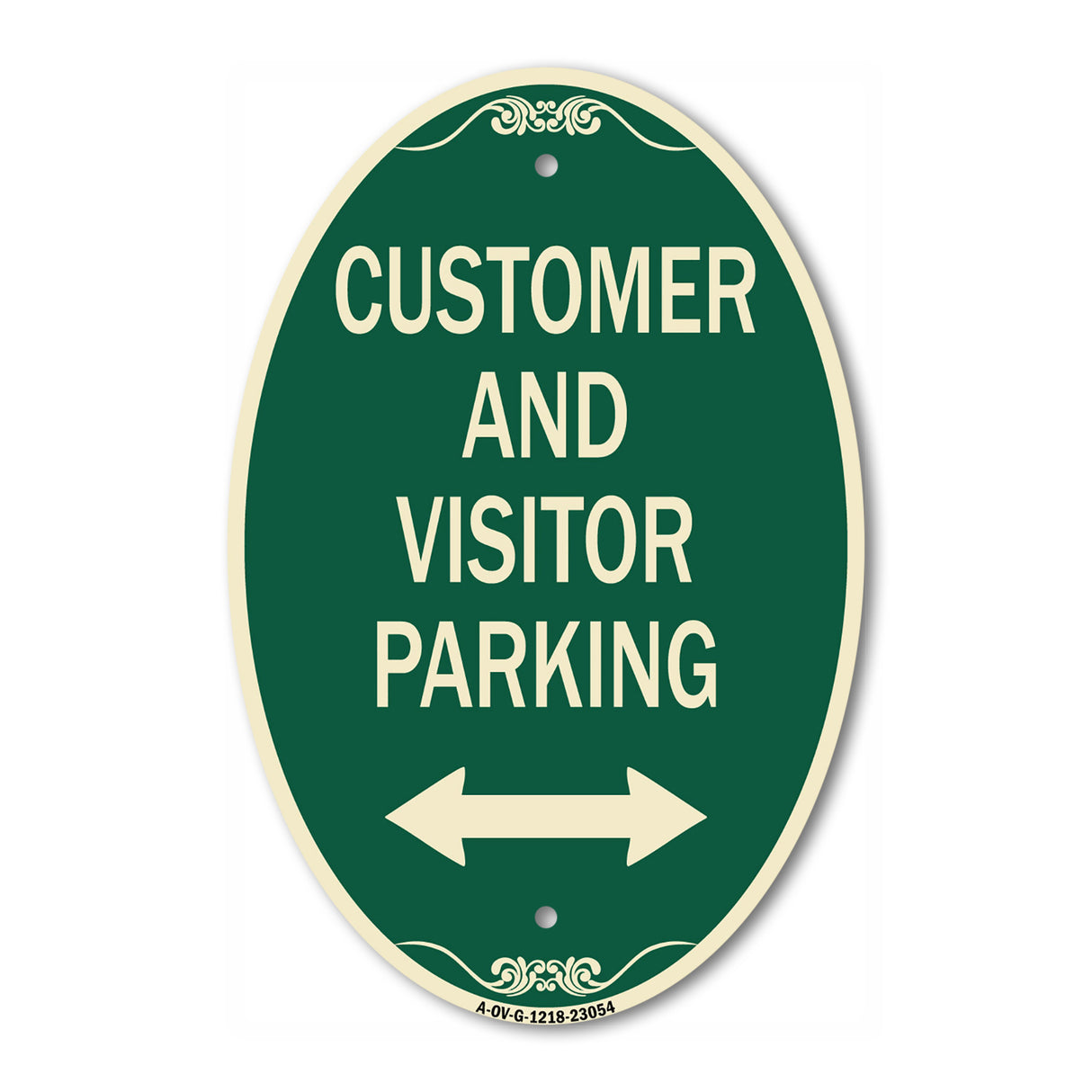 Reserved Parking Sign Customer and Visitor Parking (Bidirectional Arrow)