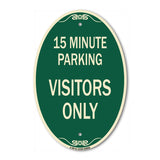 Reserved Parking Sign 15 Minute Parking for Visitors Only