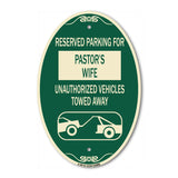 Reserved Parking for Pastor's Wife Unauthorized Vehicles Towed Away (With Tow Away Graphic)
