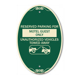 Reserved Parking for Motel Guest Only Unauthorized Vehicles Towed Away (With Tow Away Graphic)