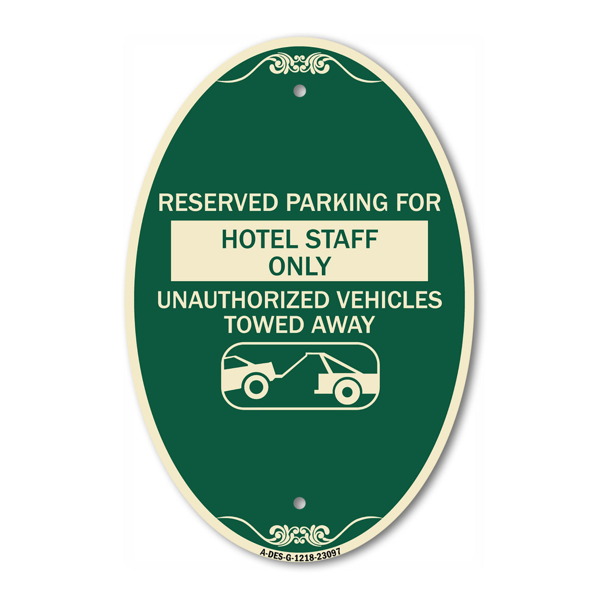 Reserved Parking for Hotel Staff Only Unauthorized Vehicles Towed Away (With Tow Away Graphic)