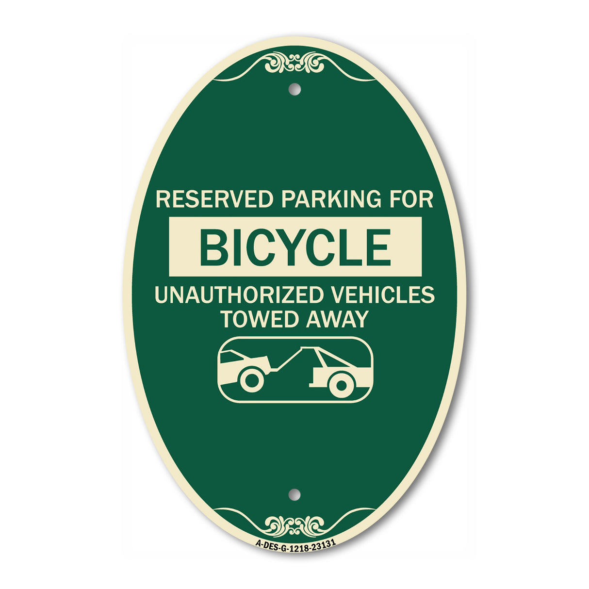 Reserved Parking for Bicycle Unauthorized Vehicles Towed Away (With Tow Away Graphic)
