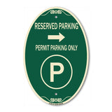 Reserved Parking - Permit Parking Only with Symbol and Right Arrow