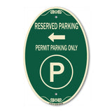 Reserved Parking - Permit Parking Only with Symbol and Left Arrow
