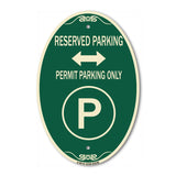 Reserved Parking - Permit Parking Only with Symbol and Bidirectional Arrow