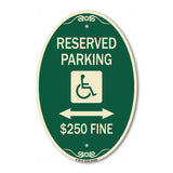 Reserved Parking $250 Fine (With Updated Symbol and Bi-Directional Arrow)