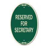 Reserved for Secretary