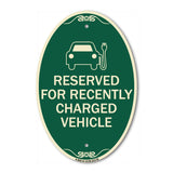 Reserved for Recently Charged Vehicle with Graphic