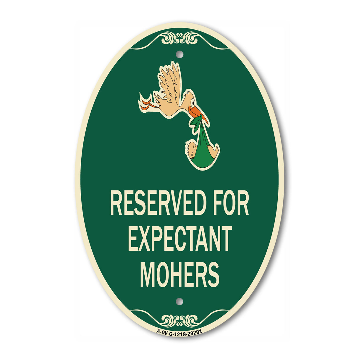 Reserved for Expectant Mothers (With Stork & Baby Graphic)
