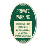 Private Parking Inoperable or Unlicensed Vehicles Towed at Vehicle Owner's Expense