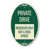 Private Drive Sign Private Drive - Residents Only Not A Thru Street