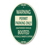 Permit Parking Only Unauthorized Vehicles Booted at Vehicle Owner's Expense