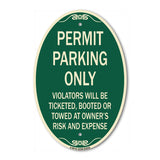 Permit Parking Only Violators Will Be Ticketed Booted or Towed at Owner's Risk and Expense
