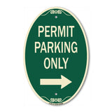 Permit Parking Only (With Right Arrow)