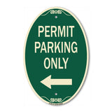 Permit Parking Only (With Left Arrow)