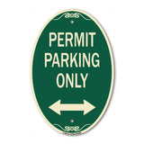 Permit Parking Only (Bidirectional Arrow)
