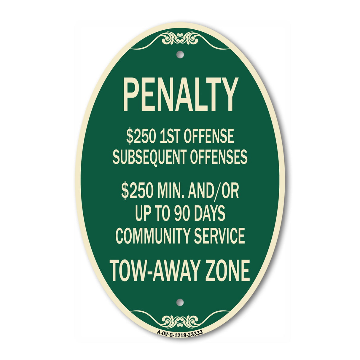 Penalty $250 1st Offense Subsequent Offenses $250 Min. and or Up to 90 Days Community Service Tow-Away Zone