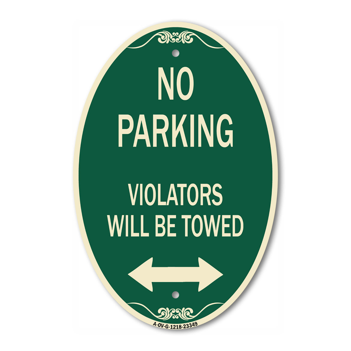 Parking Violators Will Be Towed (With Bidirectional Arrow)