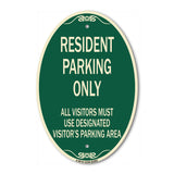 Parking Sign Resident Parking Only All Visitors Must Use Designated Visitors Parking Area