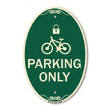 Parking Only (With Cycle and Lock Symbol)