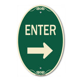 Parking Lot Sign Enter Sign (Right Arrow)