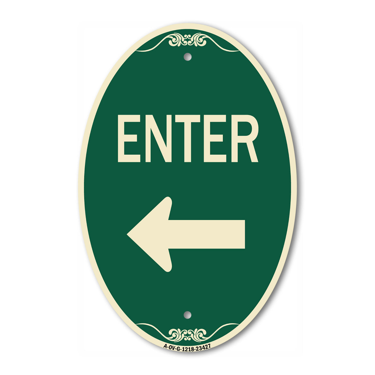 Parking Lot Sign Enter Sign (Left Arrow)