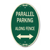 Parallel Parking - Along Fence (With Bidirectional Arrow)