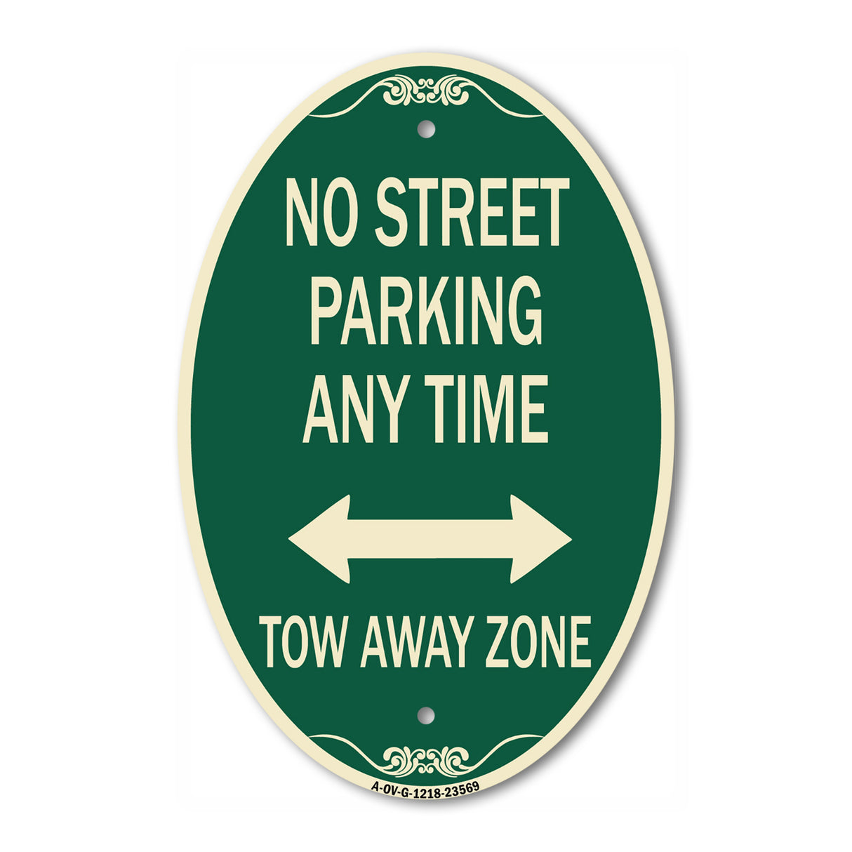 No Street Parking Anytime Tow Away Zone (With Bidirectional Arrow)