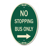No Stopping Bus Only with Arrow (Right)