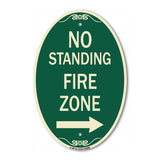 No Standing Fire Zone with Right Arrow