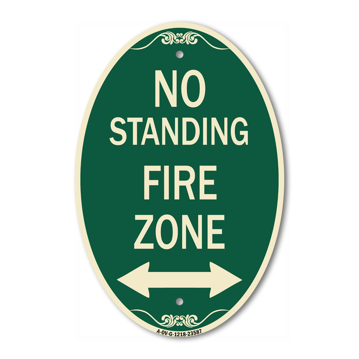 No Standing Fire Zone with Bidirectional Arrow