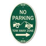 No Parking Tow-Away Zone with Right Arrow