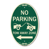 No Parking Tow-Away Zone with Left Arrow