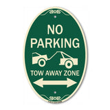 No Parking Tow-Away Zone with Bidirectional Arrow