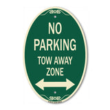 No Parking Tow Away Zone with Bidirectional Arrow