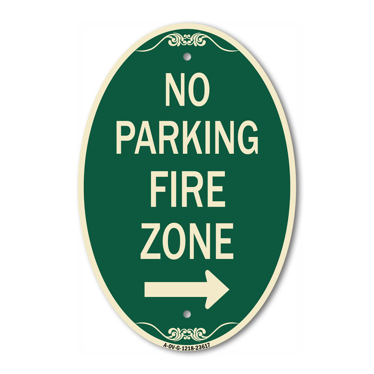 No Parking Fire Zone with Right Arrow