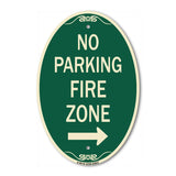 No Parking Fire Zone with Right Arrow